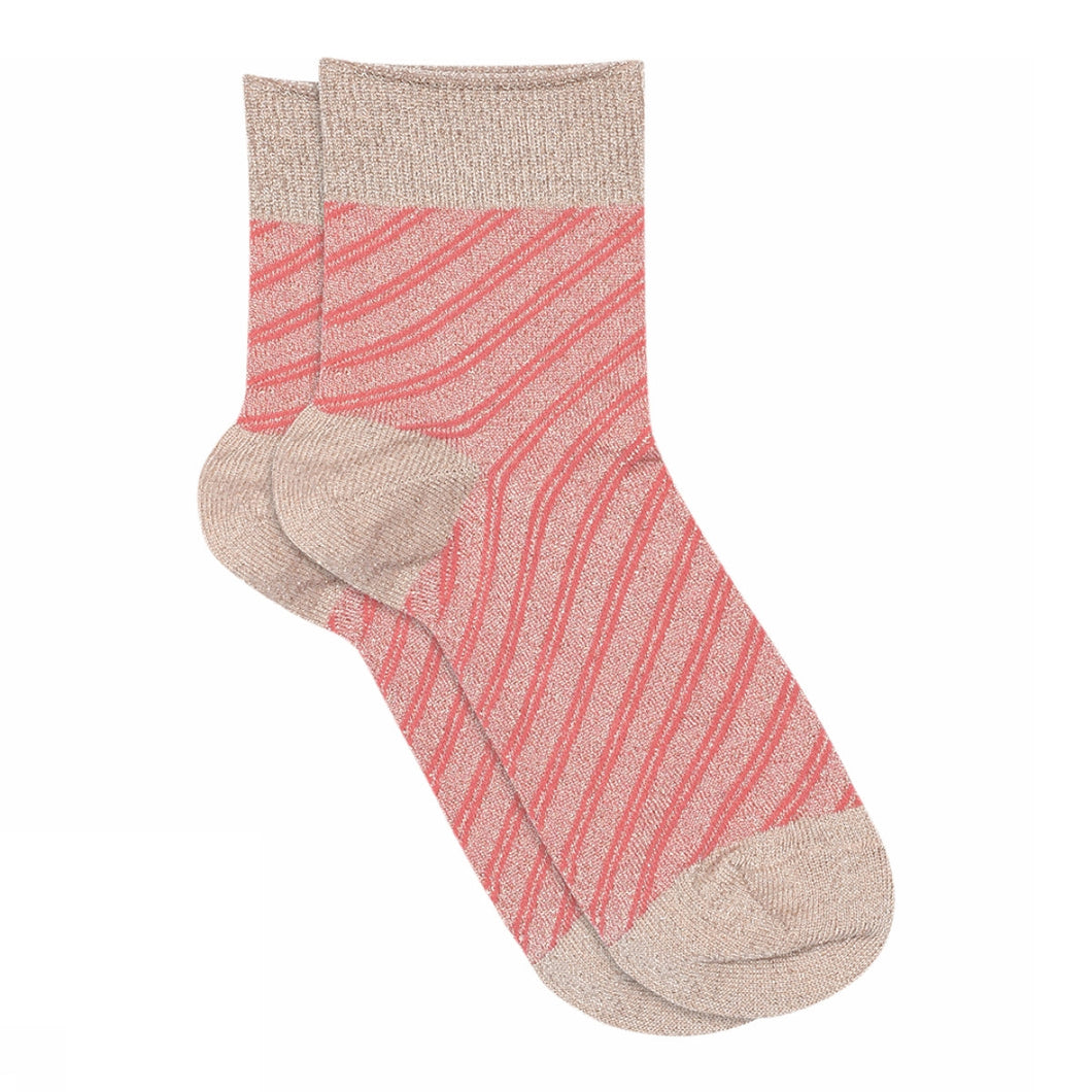 MPwoman I Elisa glimmer short socks I Flamingo Coral I 40/42
