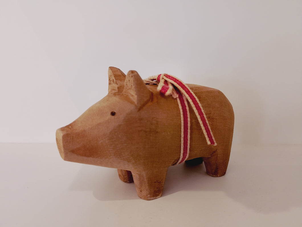 Holzschwein I Kerzenständer I klein natur